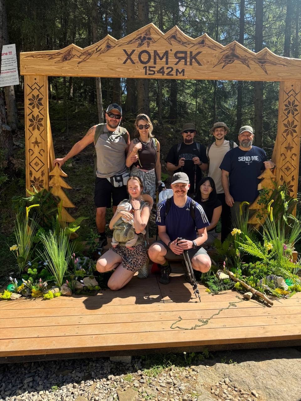 The retreat group at Khomiak, 1542 m